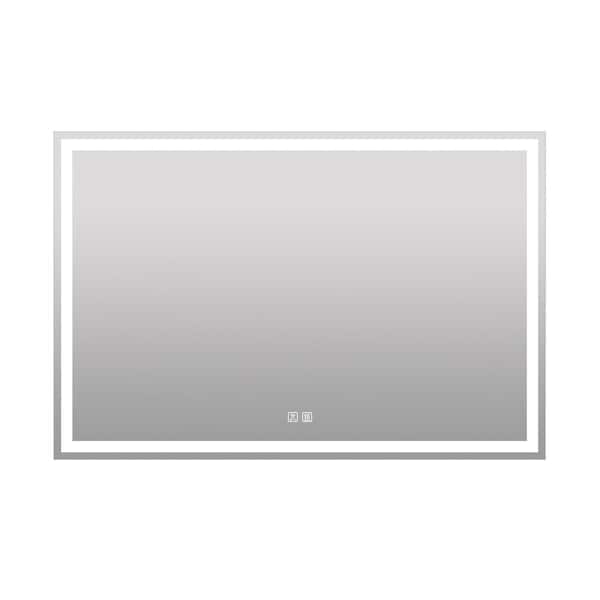 60 in. W x 48 in. H Rectangular Frameless LED Light with 3-Color and Anti-Fog Wall Mounted Bathroom Vanity Mirror