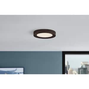 Calloway 11 in. Bronze Integrated LED 5CCT Flush Mount