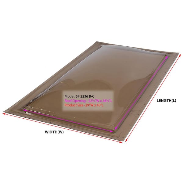 SUN-TEK 22-1/2 in. x 36-1/2 in. Polycarbonate Fixed Self Flashing