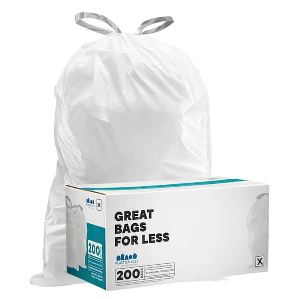 Plasticplace 44 Gallon Rubbermaid Compatible Trash Bags - Black, case of  100 bags