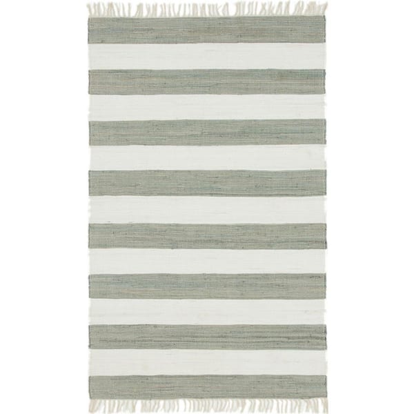 StyleWell Lorelei Gray/Ivory 5 ft. x 8 ft. Striped Area Rug