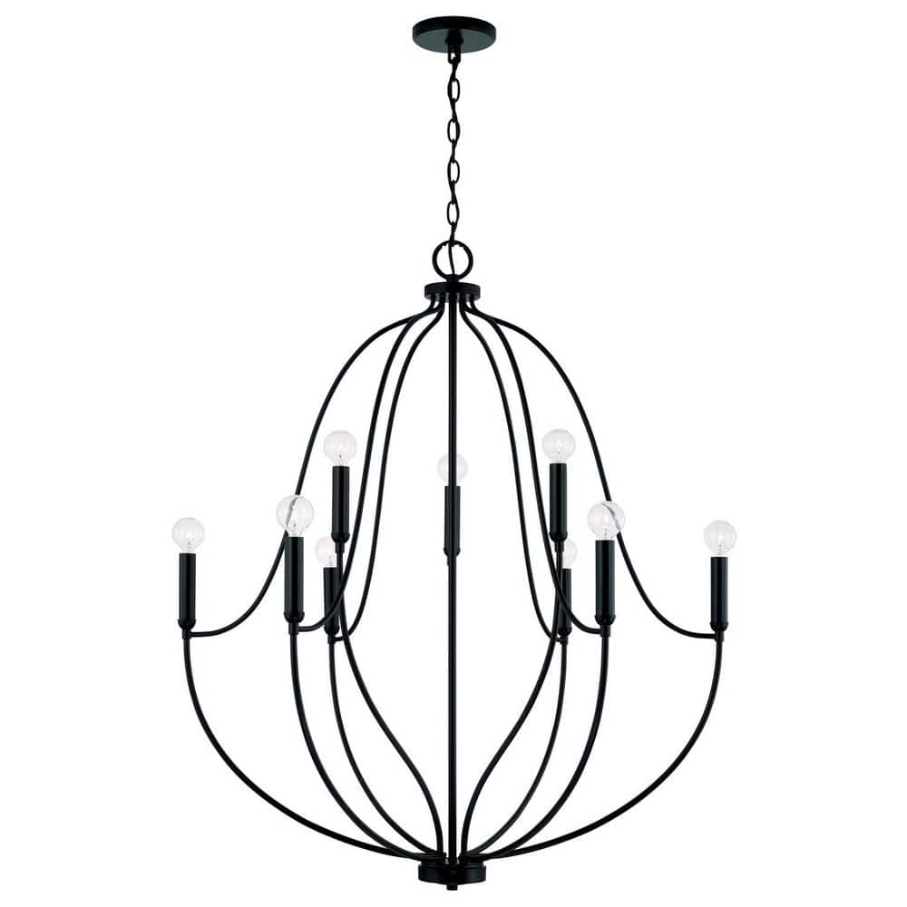Madison 32.5 in. W x 38 in. H 9-Light Chandelier in Matte Black price history on PriceWatchPro