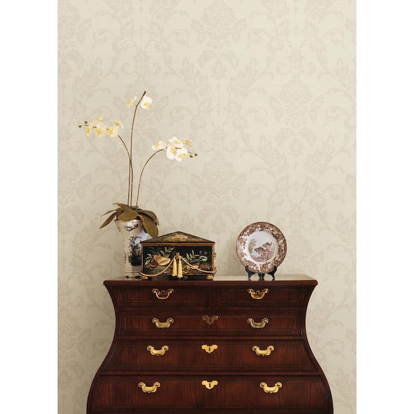 Antonella Rose Gold Scroll Vinyl Wallpaper