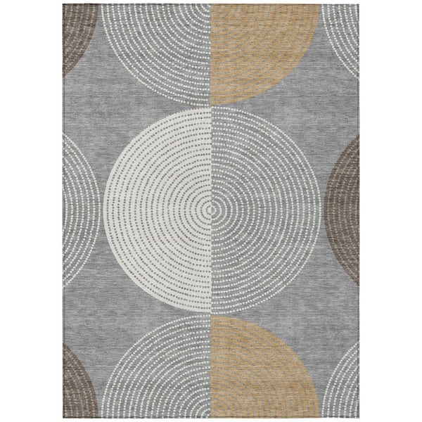 Chantille Machine Washable Indoor/Outdoor Abstract ACN2281 Gray 8 ft. x 10 ft. Area Rug