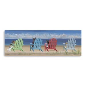 Victoria Dogs at the Beach by Carol Saxe 1-Piece Giclee Unframed Animal Art Print 30 in. x 10 in.