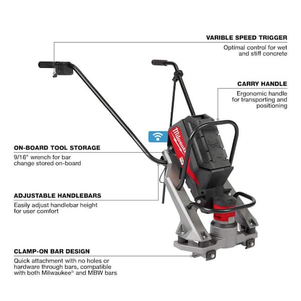 Milwaukee MX FUEL Lithium-Ion Cordless Vibratory Screed Kit with M18 FUEL 1 in. Cordless SDS-Plus Rotary Hammer Kit