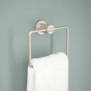 Nicoli Wall Mount Square Closed Towel Ring Bath Hardware Accessory in Brushed Nickel