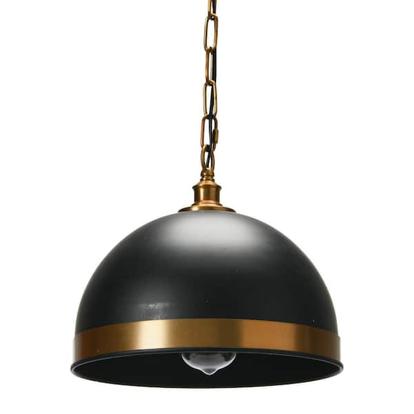 Robert Stevenson Lighting Hensley - 1 Metal Pendant Light, Black and Bronze