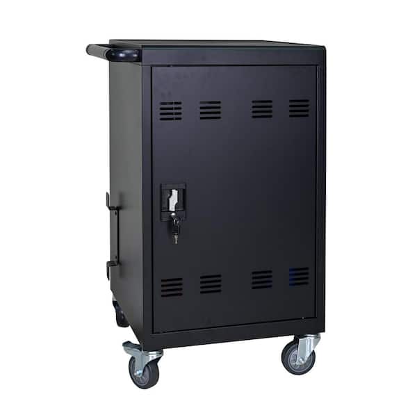 21 in. Tablet Laptop 32-Bit-Plastic Device Basket Device for Mobile Charging Trolley- Includes Cable Clips