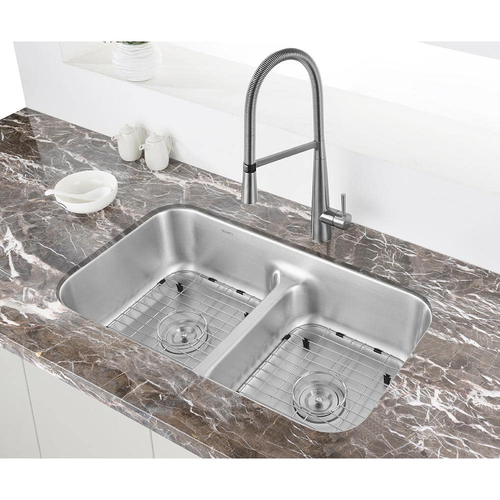 Ruvati 34-inch Stainless Steel Double Bowl Undermount Kitchen Sink
