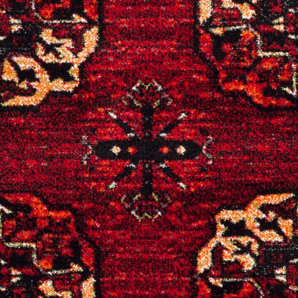 Antique Patina Red Synthetic Rectangular Area Rug 6'7" x 9'0"
