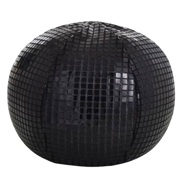 Mirage Black Geometric Duck Feathers 12 in. x 12 in. Throw Pillow