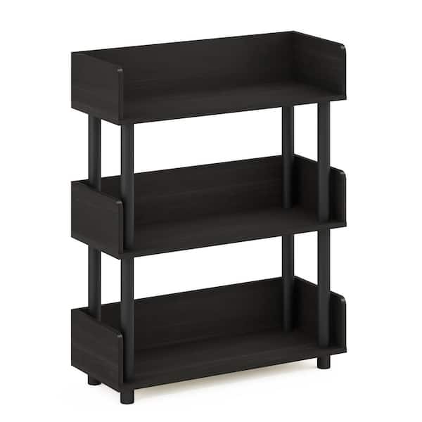 Furinno Turn-N-Tube 29.6 in. Tall Espresso Wood 3-Tier Bookcase