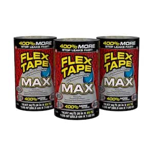 Flex Tape MAX Black 8 in. x 25 ft. Strong Rubberized Waterproof Tape (3-Pack)