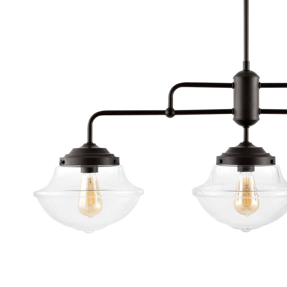 Avery 37.5" Oil-Rubbed Bronze 3-Light Industrial Rustic LED Linear Pendant