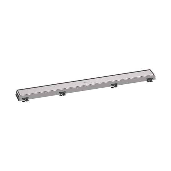 Hansgrohe RainDrain Match Stainless Steel Linear Tileable Shower Drain Trim for 27 5/8 in. Rough in Brushed Stainless Steel