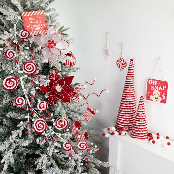 Northlight Candy Cane Swirled Christmas Cone Tree-19.5