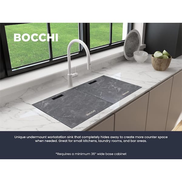 Baveno Lux Matte Black Granite Composite 33 in. Double Bowl Undermount Kitchen Sink w/Workstation Acc. & Covers