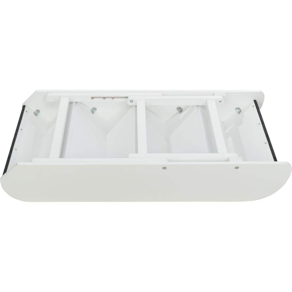 White Adjustable 4-Step Pet Stairs with Carpet Treads