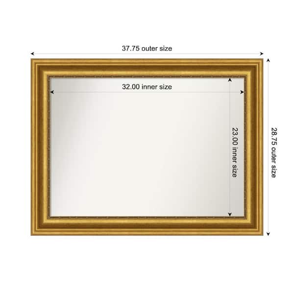 Amanti Art Parlor Gold 37.75 in. x 28.75 in. Custom Non-Beveled Recycled Polystyrene FramedBathroom Vanity Wall Mirror