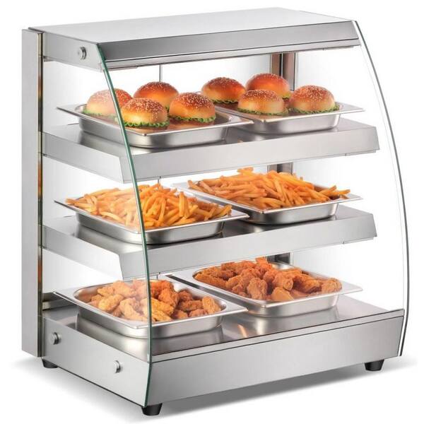 26 in. W 156 Qt. Commercial NSF Warmer Countertop Display Cabinet Show Case ED3W in Stainless Steel with 6 Pan