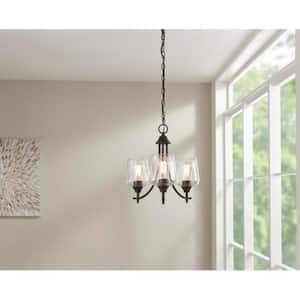 Copper Bronze 12 Light Energy Star Chandelier With Champagne Linen Glass 