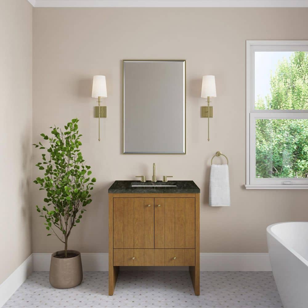 Hudson 30.0 in. Single Bath Vanity in Honey Oak with Phantome Engineered Composite Top price history on PriceWatchPro