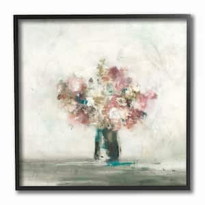 12 in. x 12 in. "Muted Subtle Pink Flowers in a Vase Painting" by Artist Third and Wall Framed Wall Art