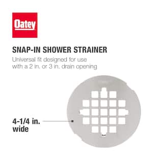4-1/4 in. Round Universal Snap-In Shower Strainer in Brushed Nickel