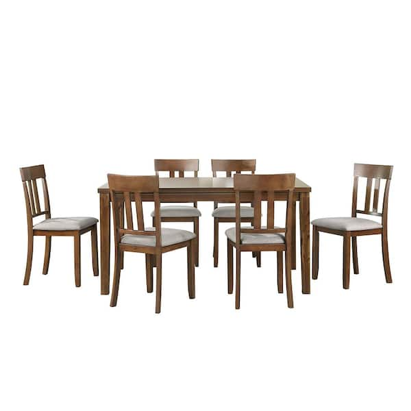 Homelegance Ormond 7-Piece Cherry Finish Wood Top Dining Room Set Seats ...