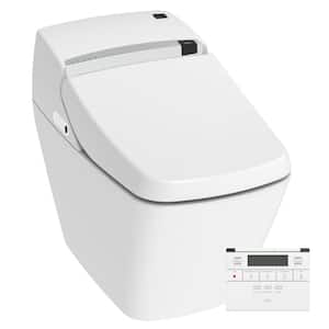 Stylement 1-Piece 1.12 GPF (for 35 PSI) Auto Dual Flush Tankless Square Toilet Bidet in White, Auto Open, Heated Seat