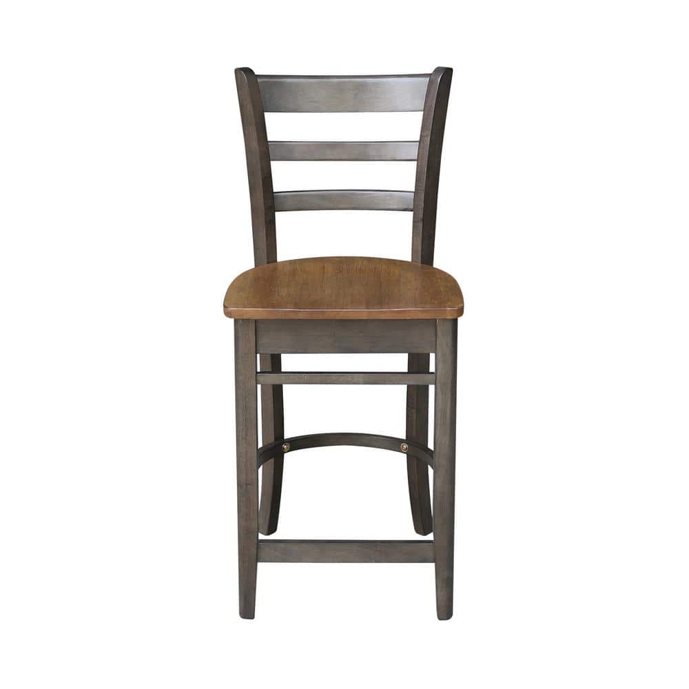 Elegant Emily Black Solid Wood Counter-Height Stool - 24" Seat