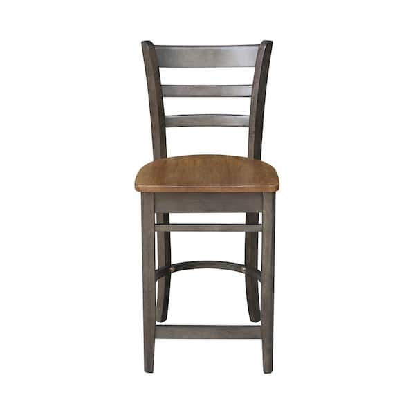 International Concepts 24 in. H Emily Hickory/Coal Counter Stool