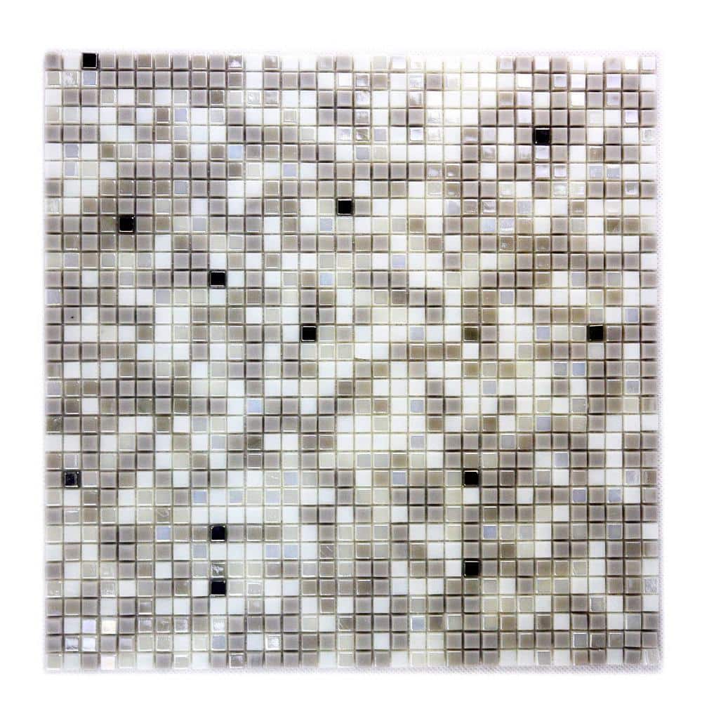 Galaxy White and Gray 12 in. x 12 in. Square Glass Wall Floor and Pool Mosaic Tile (16 Sq.ft./Case) price history on PriceWatchPro