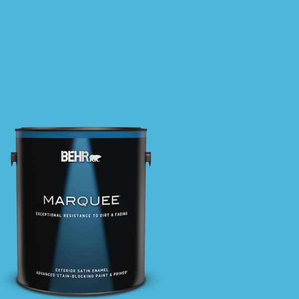 BEHR MARQUEE 1 gal. #P490-4 Aztec Sky Satin Enamel Exterior Paint & Primer