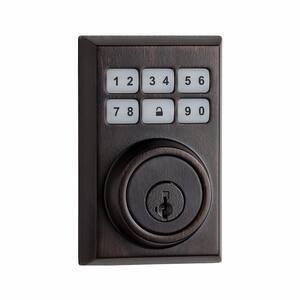 Z-Wave SmartCode 910 Contemporary Venetian Bronze Single Cylinder Electronic Deadbolt Featuring SmartKey Security
