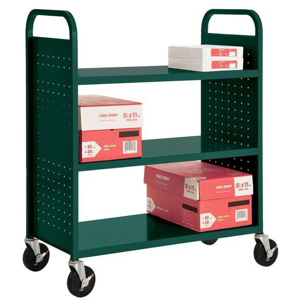 Sandusky Forest Green Mobile Steel Bookcase