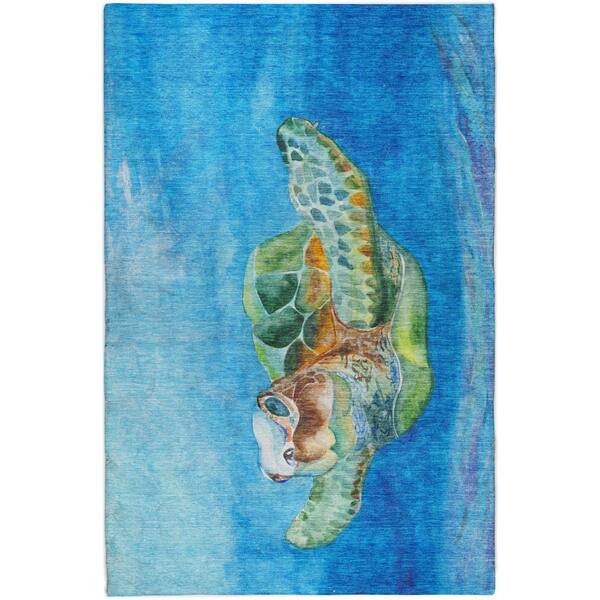 Dream Shag Premium Machine Washable Abstract ADS148 Ocean 10 ft. x 14 ft. Area Rug