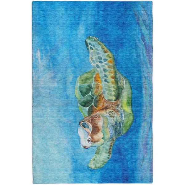 Dream Shag Premium Machine Washable Abstract ADS148 Ocean 5 ft. x 7 ft. 6 in. Area Rug