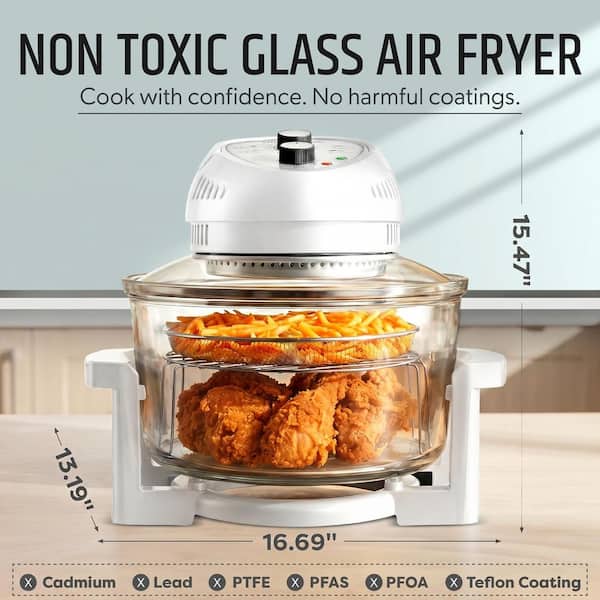 GRANITESTONE 16 qt. White Oil-less Air Fryer with Built-In Timer