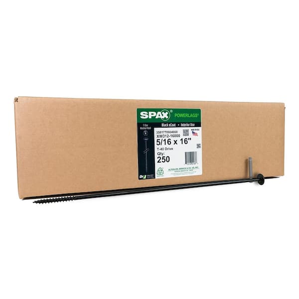 SPAX 5/16 in. x 16 in. Interior Washer Head Structural Wood Lag Screws Powerlags Torx T-Star(250 Each) Bulk Pail Bit Included