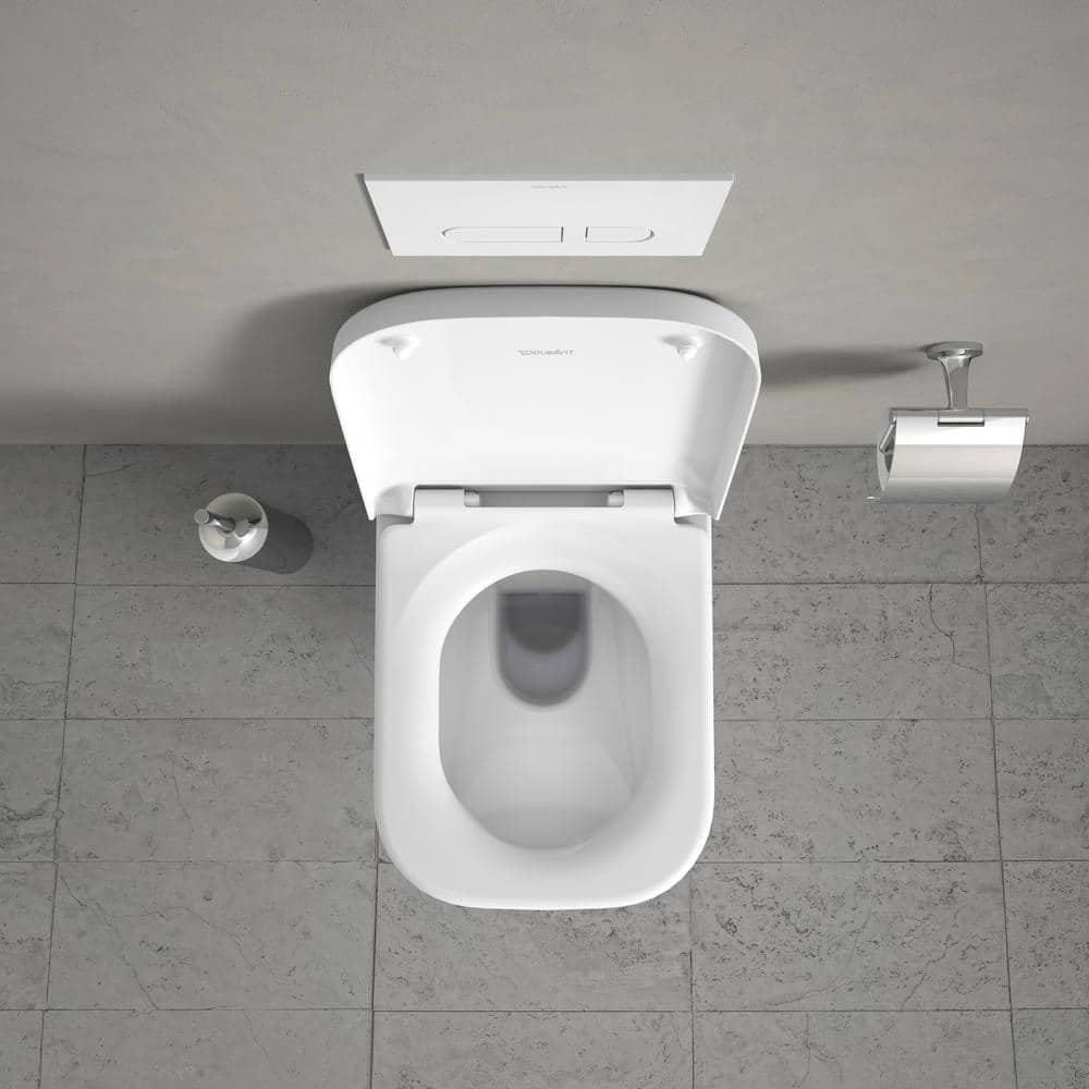 Happy D.2 White Wall Mounted Elongated Dual Flush Toilet