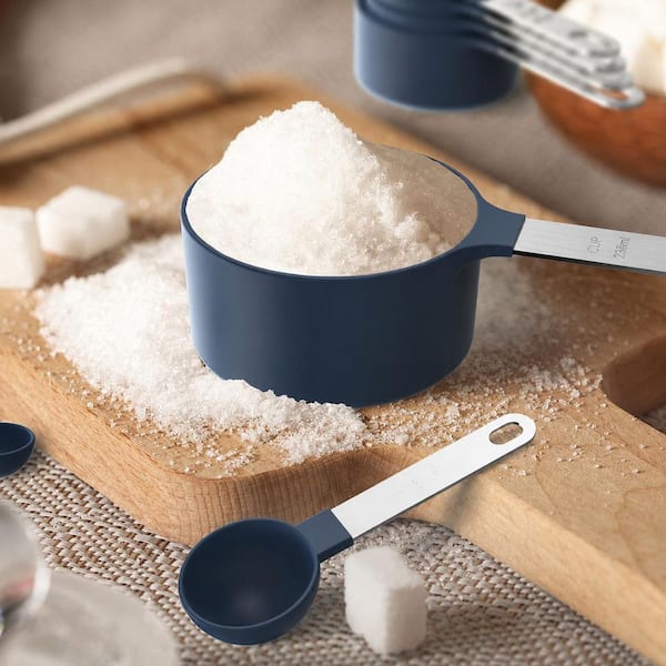 Stackable Measuring Cups and Spoons Set, 10-Piece Nesting Kitchen Tools with Stainless Steel Handles