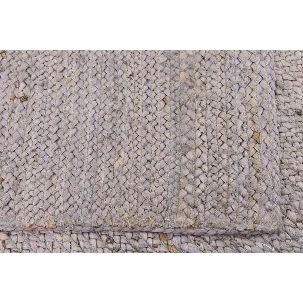 Handmade Gray Braided Jute Reversible Indoor Rug 5' x 8'