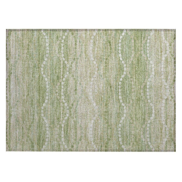 Chantille Machine Washable Indoor/Outdoor Abstract ACN2030 Sage 1 ft. 8 in. x 2 ft. 6 in. Accent Rug
