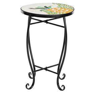 Metal and Ceramic Tile Mosaic Patio Bistro Table