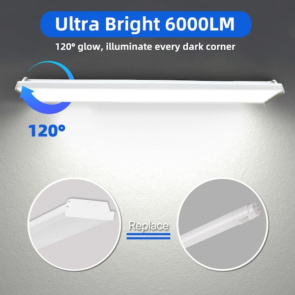 KOAOEIRS 4 ft. White 40-Watt 6000 Lumens 3500K/4000K/5000K