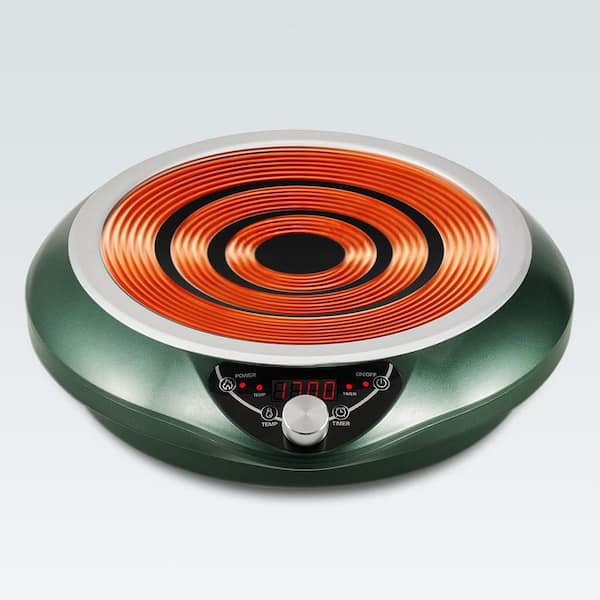 Induction Wok Cooktop 1700W Green Electric with 16-Level Temp Control, 18H Timer, Auto-Off and Dual Fan Cooling