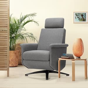Gray Fabric Recliner Chair with Remote Control and Adjustable Headrest