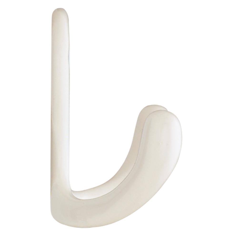 White Double Prong Wall Mounted Robe Hook